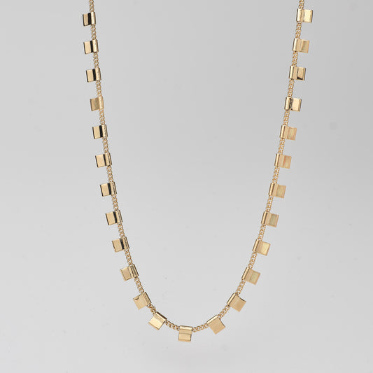 Golden Square Choker Necklace – Modern Minimalist (6.3)