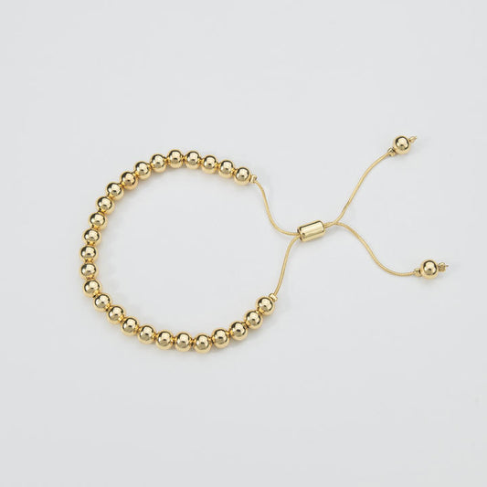 6mm Gold Beaded Adjustable Bracelet – Elegant & Practical