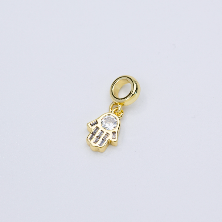 Adjustable Nut Bracelet with 18k Gold Plated Hamsa & Horseshoe Charms