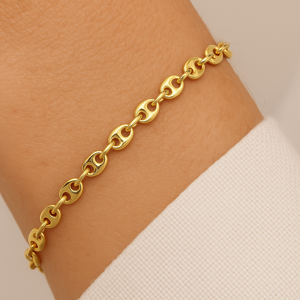 Bracelet Hollow Puff Small #234 – Elegant Gold Chain Classic
