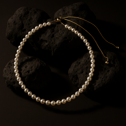 Classic 6mm Pearl Choker – Adjustable Necklace