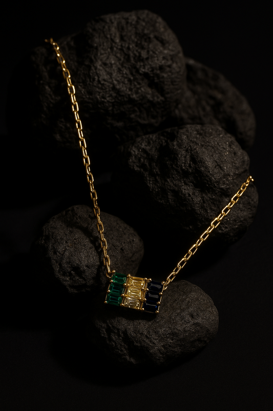 18" Rolo Chain Necklace with Gold & Silver Our Lady of Fátima Pendant – 1.60mm