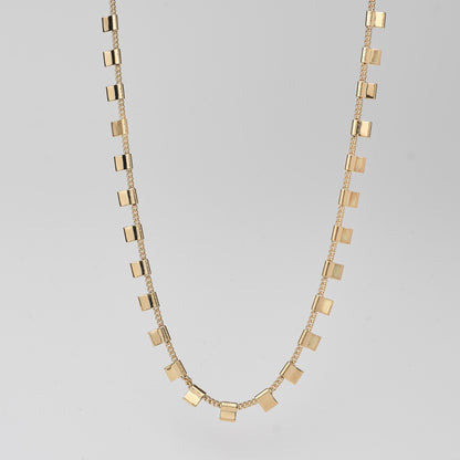 Golden Square Choker Necklace – Modern Minimalist (6.3)