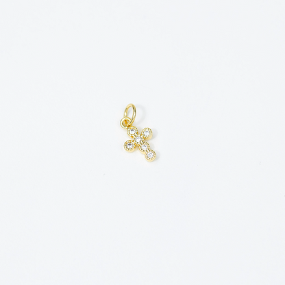 Elegant Link Bracelet with Angel & Purity Cross Charms – 18K Gold Plated & white Zircon