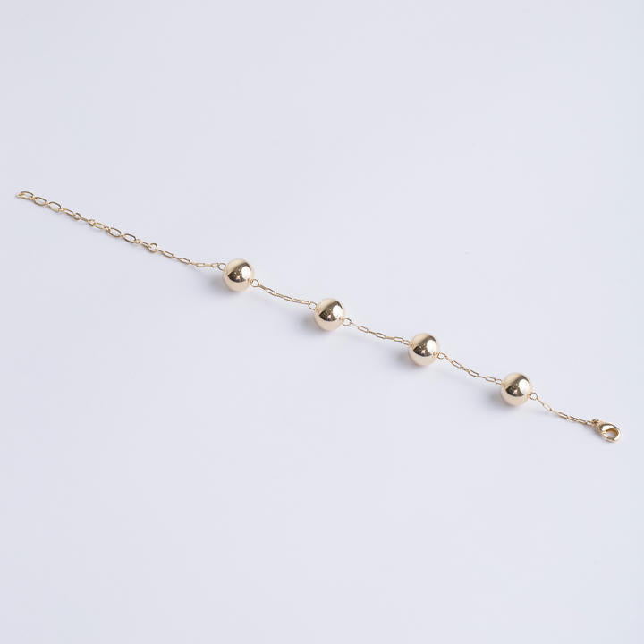 10mm Gold Beads Bracelet – Timeless Minimalist Elegance