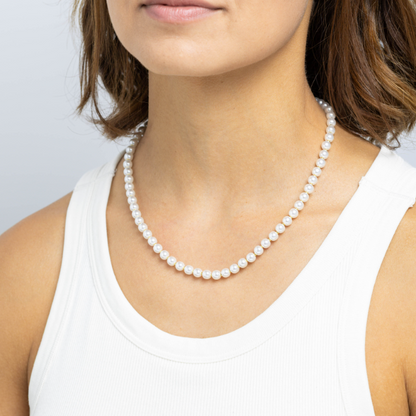 Classic 6mm Pearl Choker – Adjustable Necklace