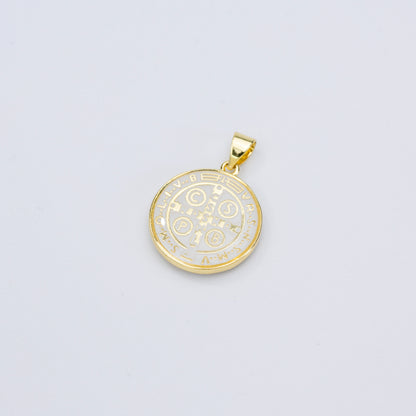 Choker #469 with St. Benedict White Enamel Pendant – 14"