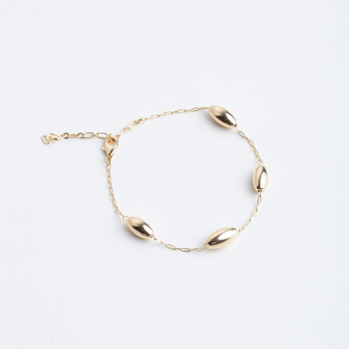 18k Gold Plated Oval Adjustable Bracelet – Minimalist Luxury Design