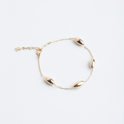 18k Gold Plated Oval Adjustable Bracelet – Minimalist Luxury Design