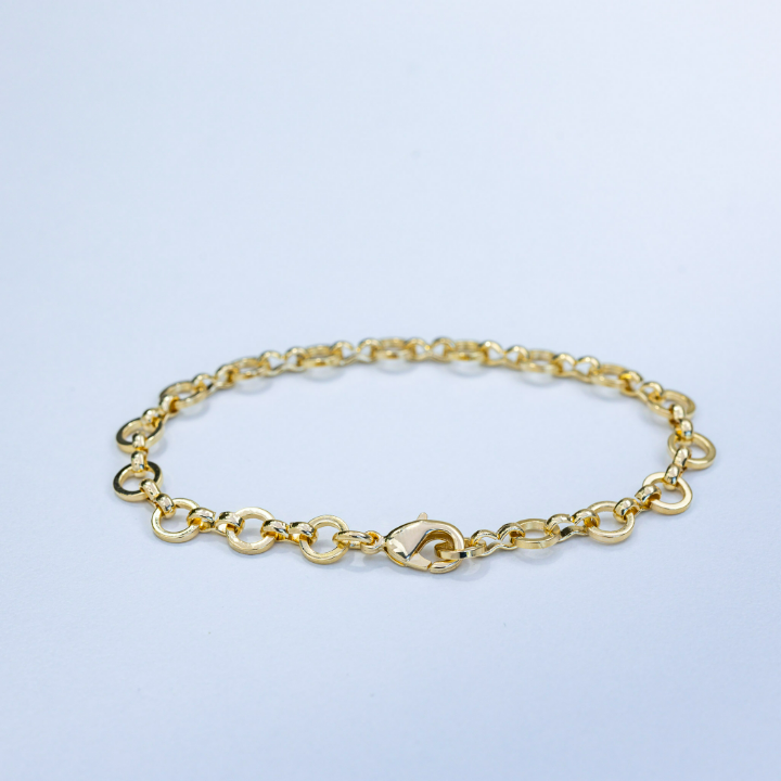 Elegant Link Bracelet with Angel & Purity Cross Charms – 18K Gold Plated & white Zircon