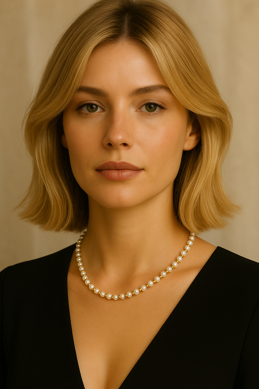 4mm Pearl & Gold Bead Adjustable Necklace