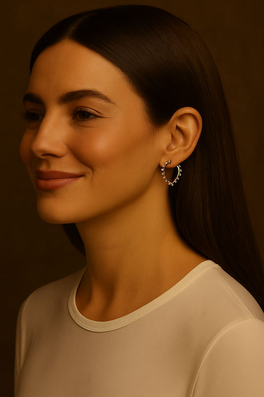 Pearl Heart Stud Earrings
