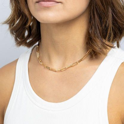 Large Paperclip Chain Necklace – 16" or 18" #238