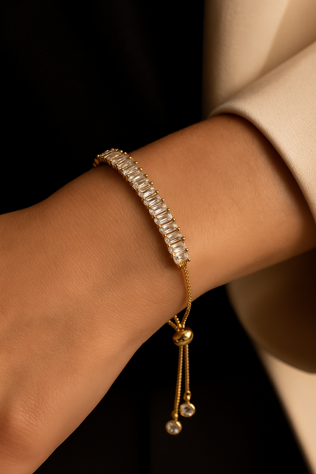 Radiant Clear Crystal Adjustable Bracelet