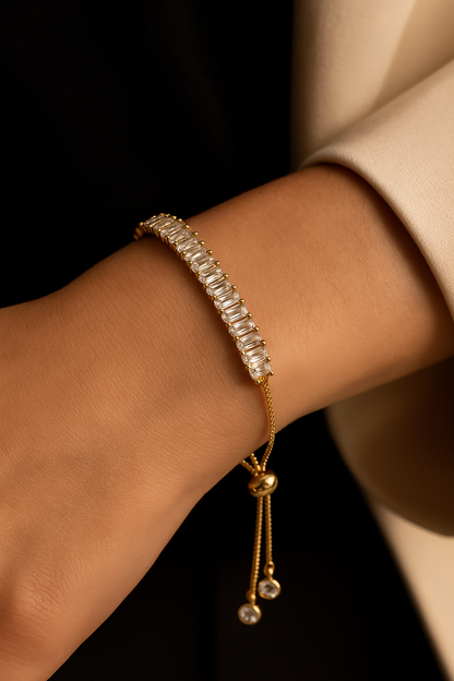 Radiant Clear Crystal Adjustable Bracelet