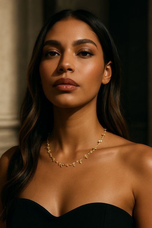 40cm Pearl & Heart Charm Necklace – Delicate Chain